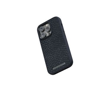 FUNDA MAGSAFE IPHONE 12/13/14 PRO PIEL DE SALMON NEGRO NJORD
