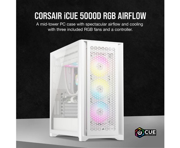 CAJA SEMITORRE ATX 5000D RGB AIRFLOW TG WHITE CORSAIR