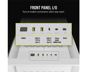 CAJA SEMITORRE ATX 5000D RGB AIRFLOW TG WHITE CORSAIR