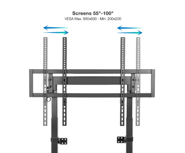 SOPORTE SUELO/PARED FIJO 55"-100" HIPERION NEGRO TOOQ
